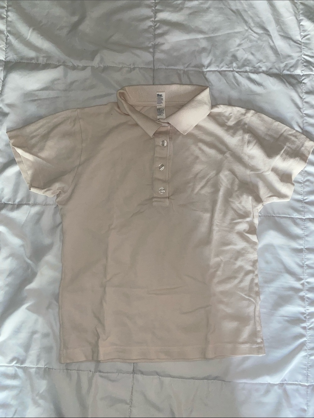 Los Angeles Apparel Cream Short-Sleeve Polo